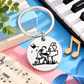 Piano Player Stainless Steel Keyring