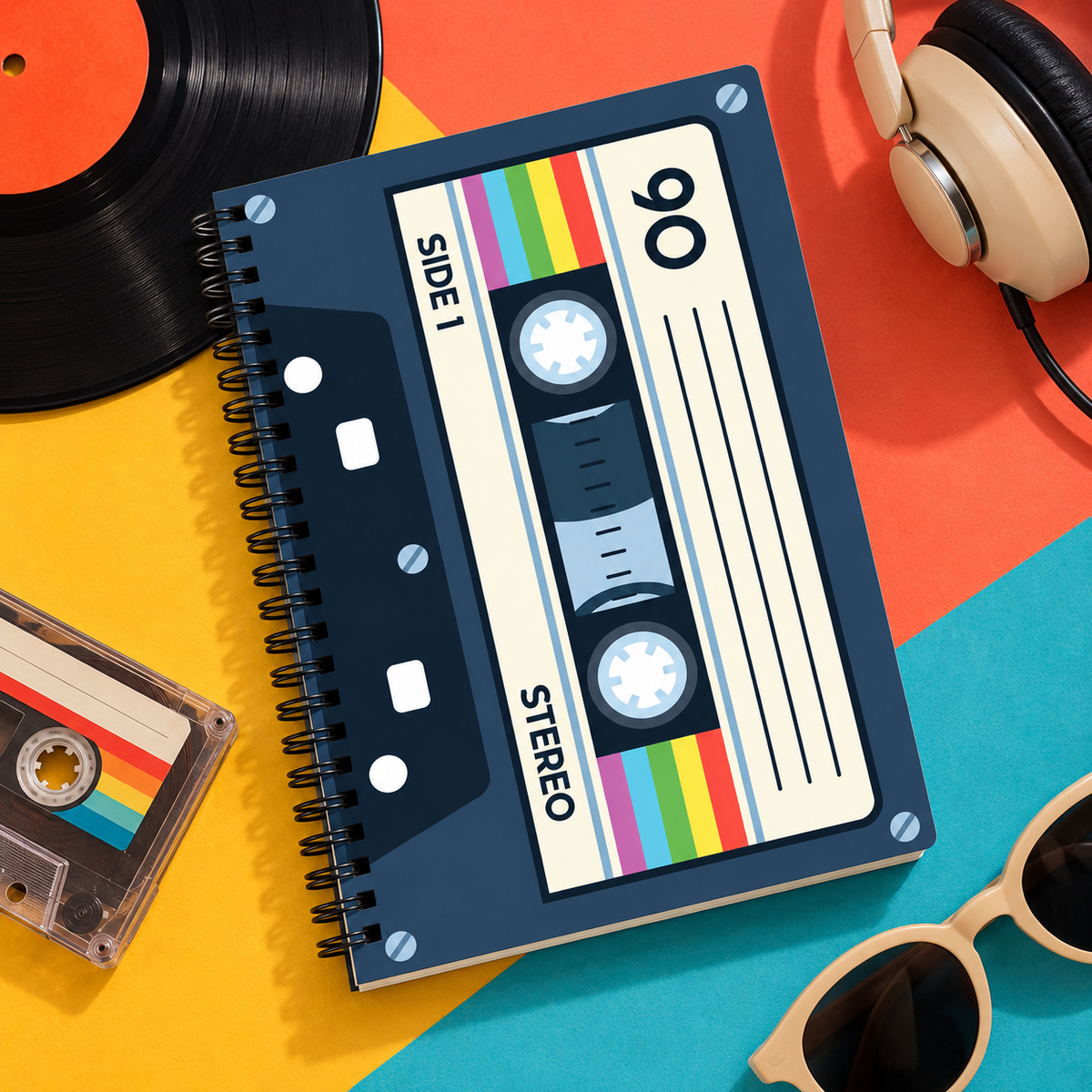 A5 Vintage Cassette-Style Notebook (60 Pages)