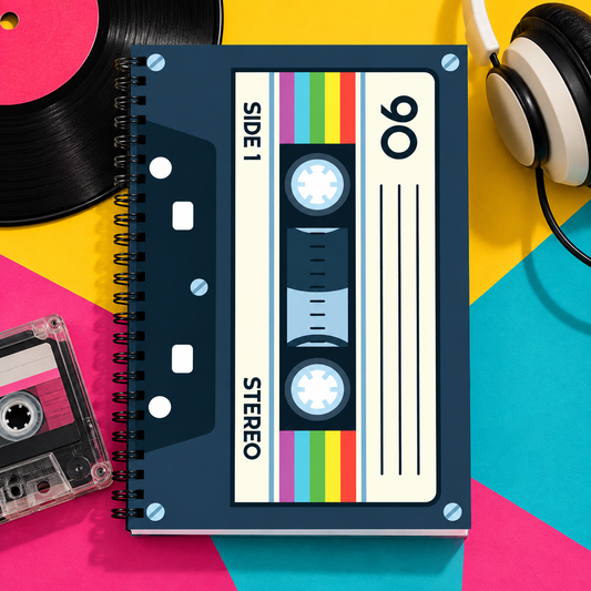 A5 Vintage Cassette-Style Notebook (60 Pages)