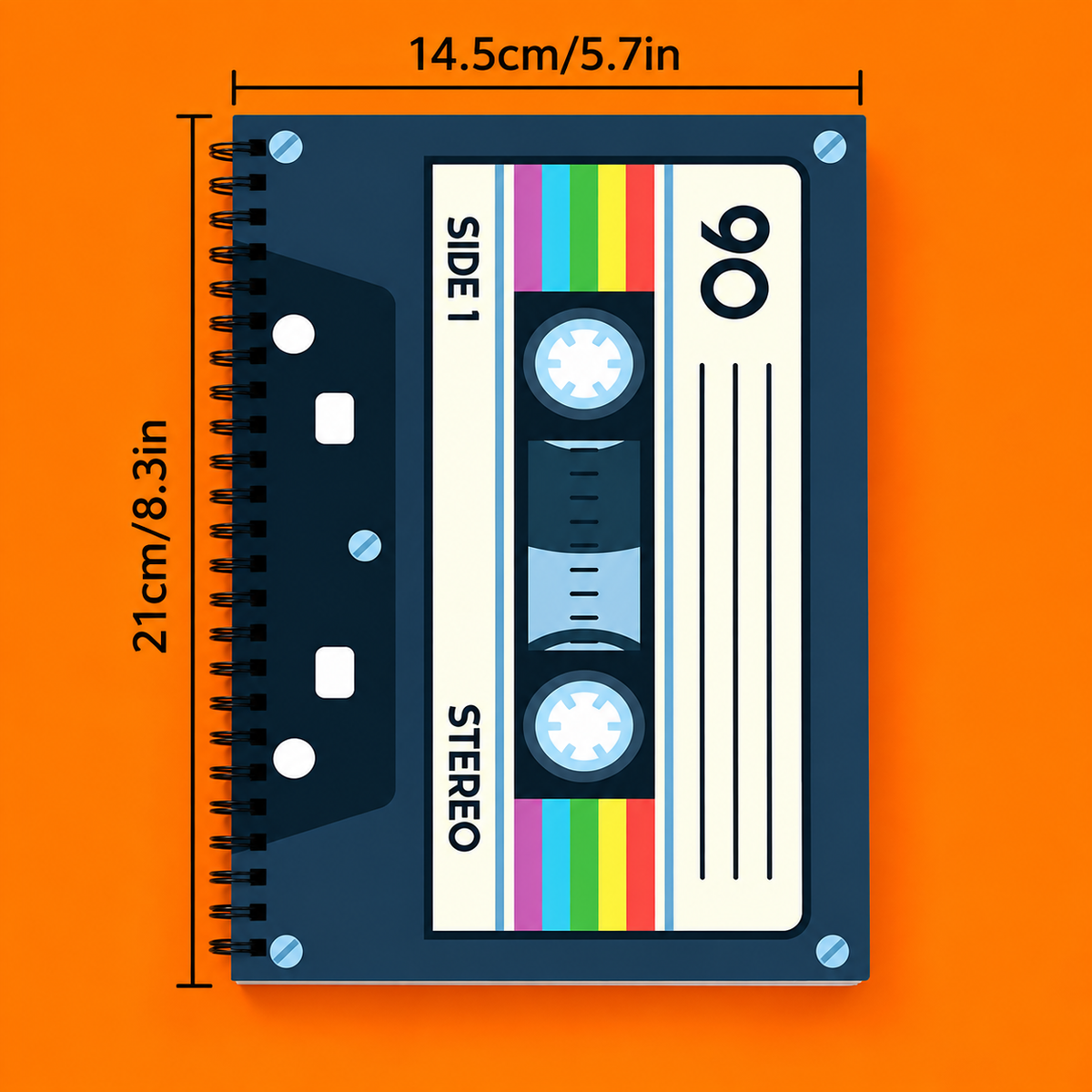 A5 Vintage Cassette-Style Notebook (60 Pages)