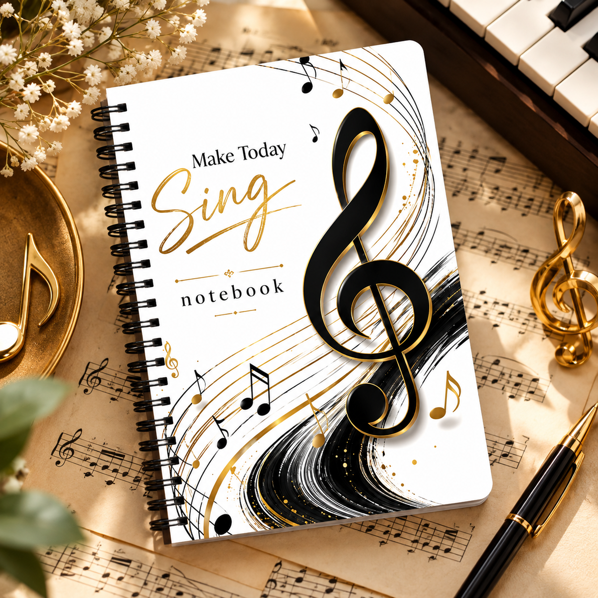A5 Make Today Sing Sprial Music Notebook (100 Pages)