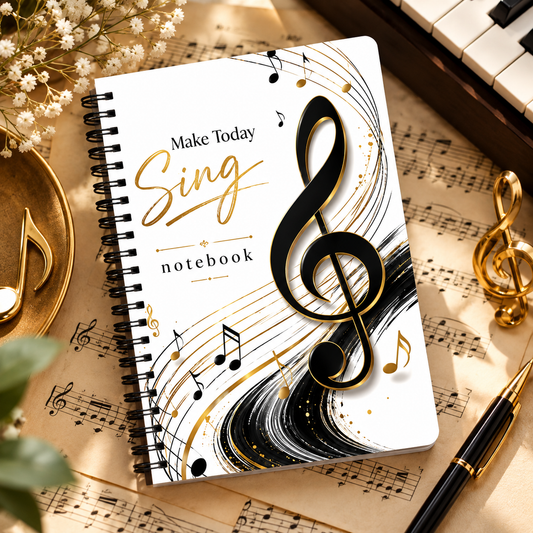 A5 Make Today Sing Sprial Music Notebook (100 Pages)