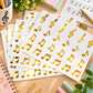 Gold Foil and Black Flecked Matte Music Sticker Sheet Set – 96 Stickers