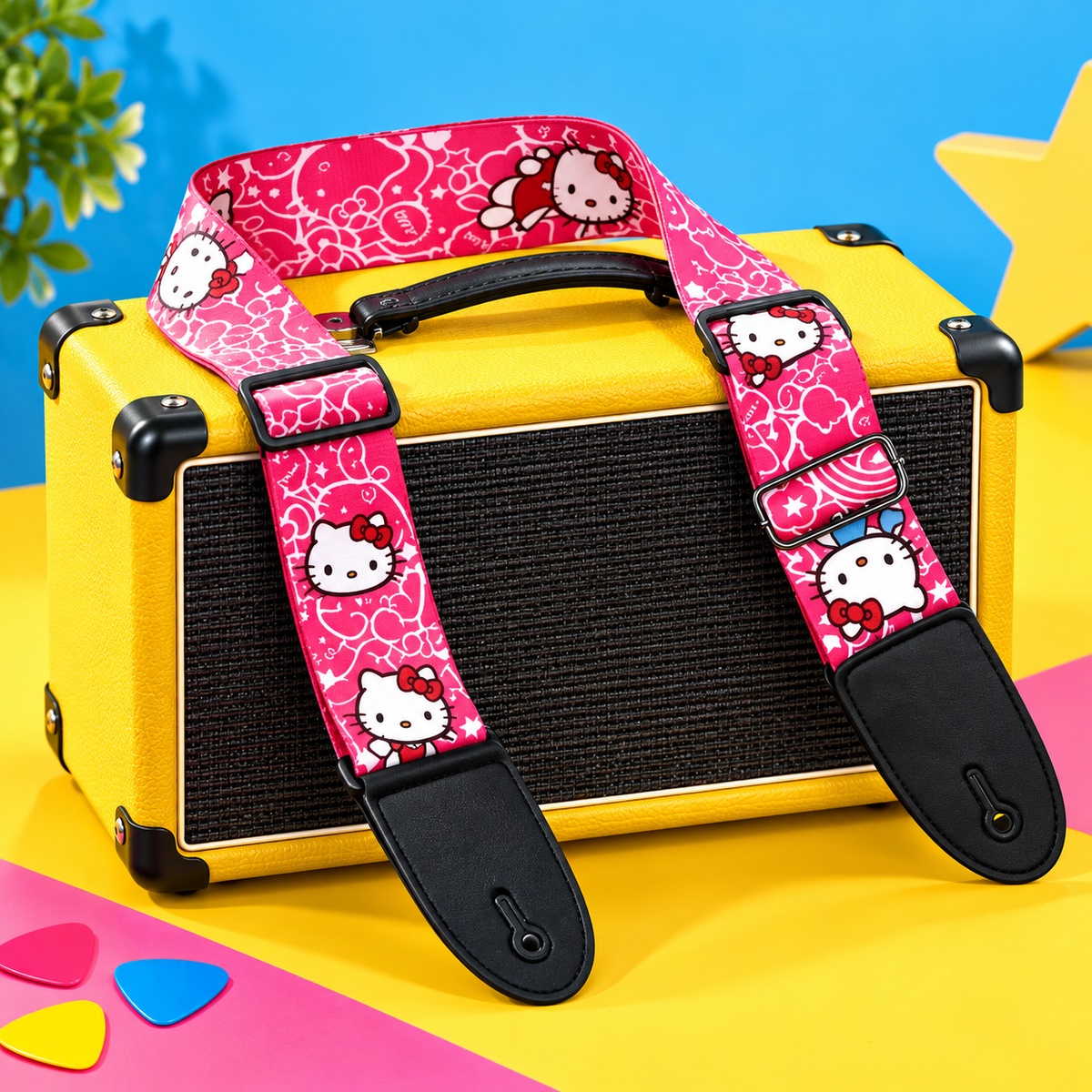 Kitty Pink Guitar Strap