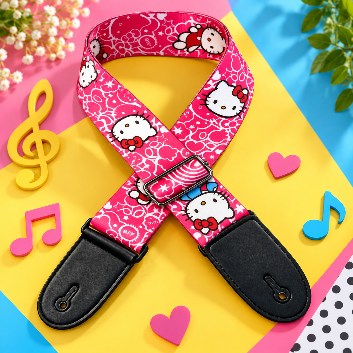 Kitty Pink Guitar Strap