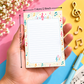 A7 Music Note Border Rectangle Lined Memo Pad (50 Sheets)
