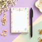 A7 Music Note Border Rectangle Lined Memo Pad (50 Sheets)