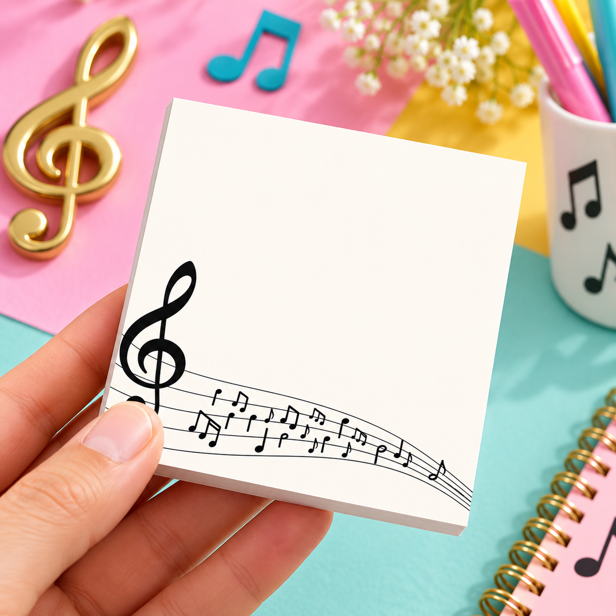 Music Notes Self-Adhesive Square (50 Sheets)