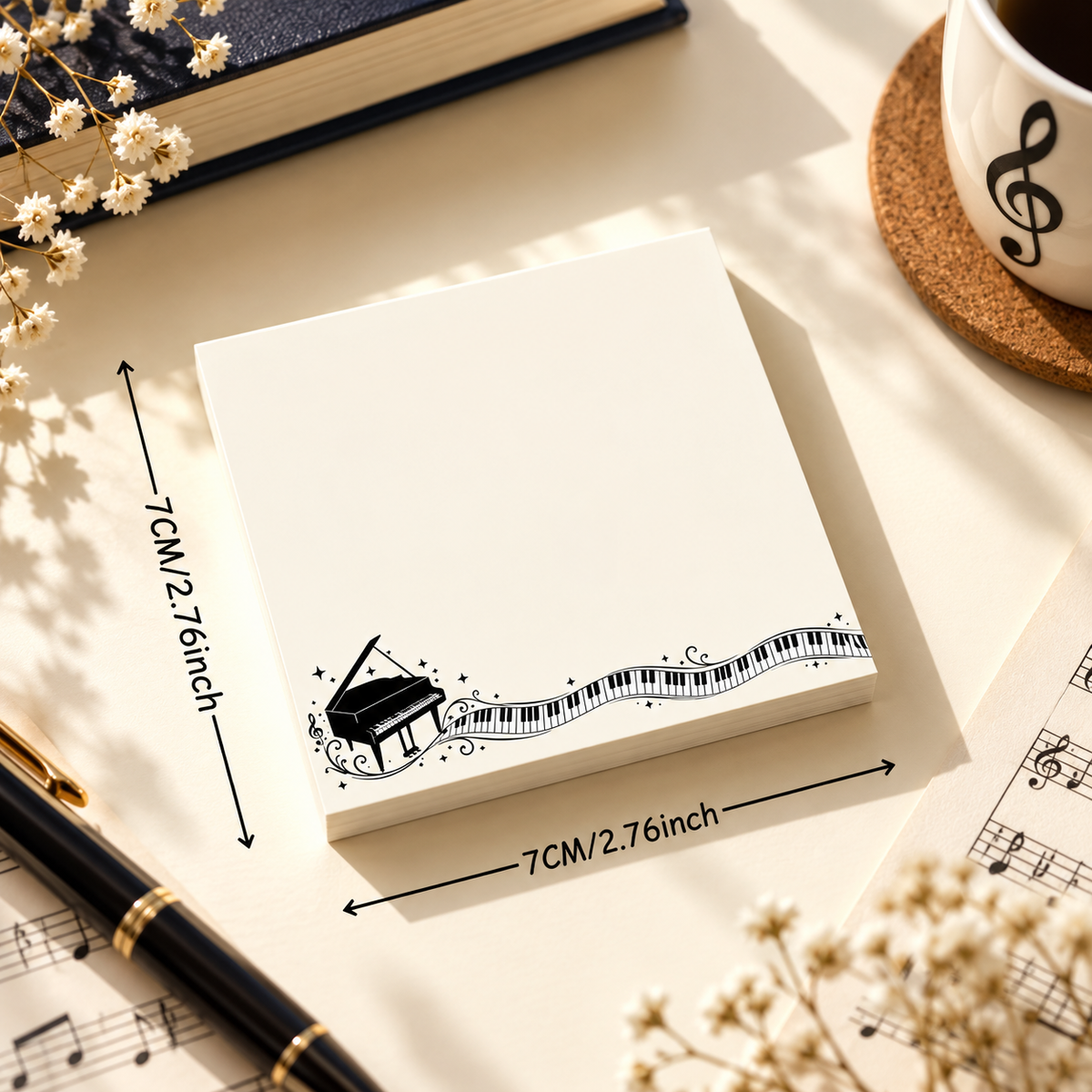 Piano Memo Pad Music Squares (50 Sheets)