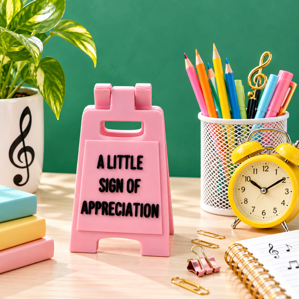 A Little Sign of Appreciation Mini Sign - Pink Desk Ornament