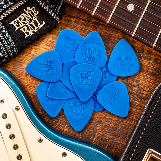 Ernie Ball Thin Injection Molded Nylon Picks  0.53mm - 12-Pack - Blue