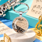 Silver Flute Glass Cabochon Keyring