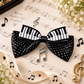 Piano Polka Dot Bow Clip with Music Charms - 2 Piece Set