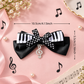Piano Key Bow Clip with Silver Rhinestone Treble Clef - 2 Piece Set