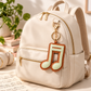 Faux Leather Music Note Bag Charm & Keyring - Brown