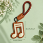 Faux Leather Music Note Bag Charm & Keyring - Brown