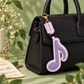 Faux Leather Music Note Bag Charm & Keyring - Purple