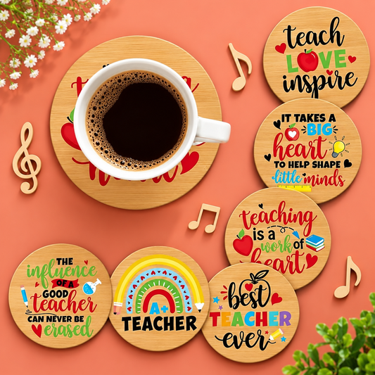 Teacher Inspiration Wooden Coasters – Set of 6