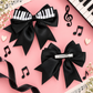 Black and White Piano Bow Clip