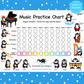 Musically Gifted - Penguins & African Animals 20 Week Music Practice Chart with Stickers