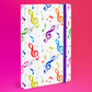 A6 Notebook with Colourful Treble Clefs and Elastic Band