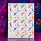 Colourful Music Notes and Treble Clefs A4 Display Folder with 20 Clear Pockets