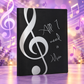 All I Need is Music - Silver Treble Clef A4 Display Folder with 20 Clear Pockets