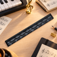 Black Music Ruler - White Manuscript Design (30cm)
