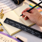Black Music Ruler - White Manuscript Design (30cm)