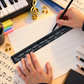 Black Music Ruler - White Manuscript Design (30cm)