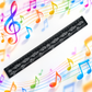 Black Music Ruler - White Manuscript Design (30cm)