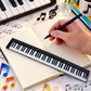 Music Ruler- Black and White Piano Keyboard Design (30cm)