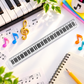 Music Ruler - Clear with White Piano Keyboard Design (30cm)