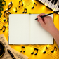 Black Piano Keyboard A5 Notebook