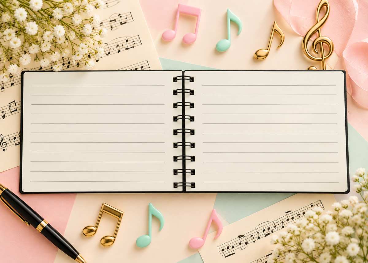A5 Spiral Notebook & Manuscript (Black and White Keyboard)