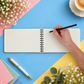 White A5 Spiral Notebook with White Music Manuscript Design
