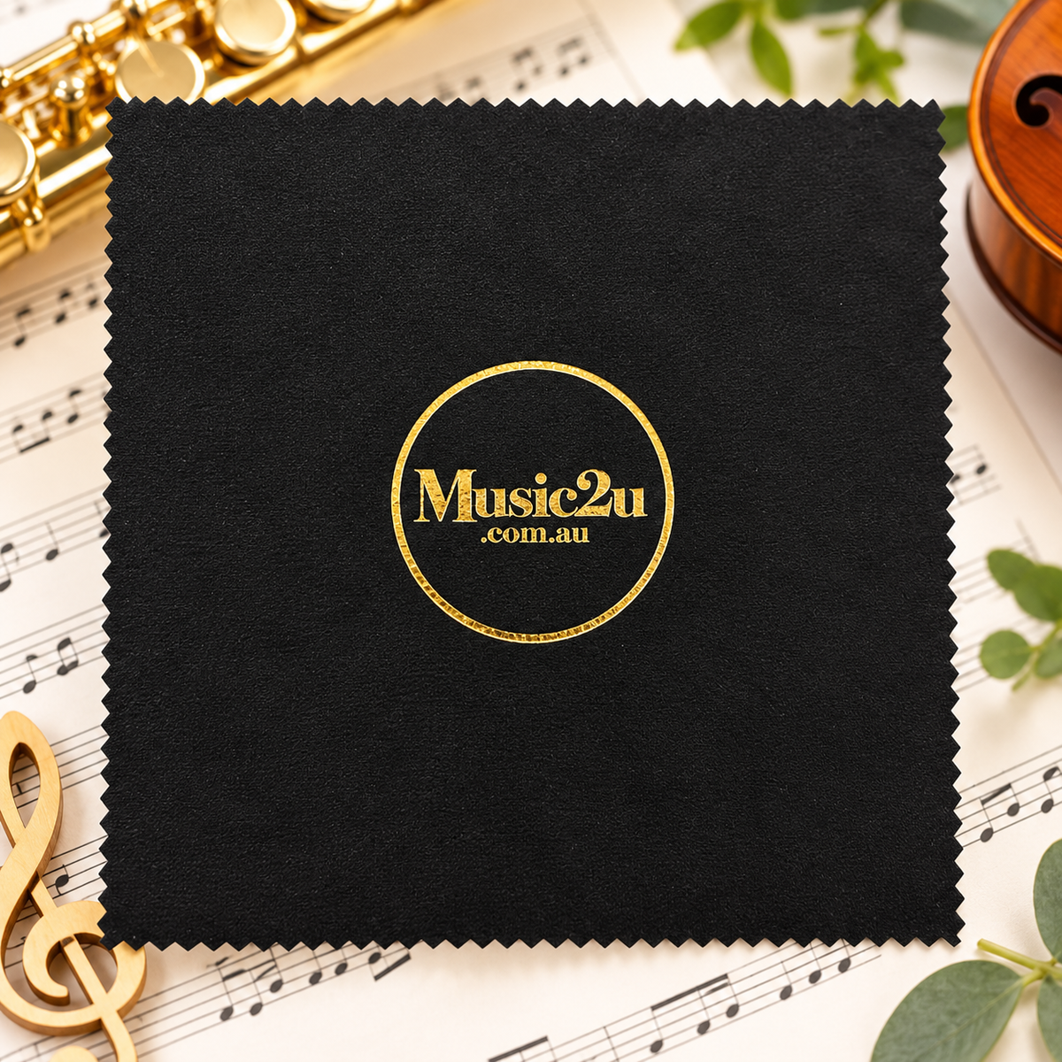 Black Suede Silver Polish Instrument Cloth (15cm x 15cm)