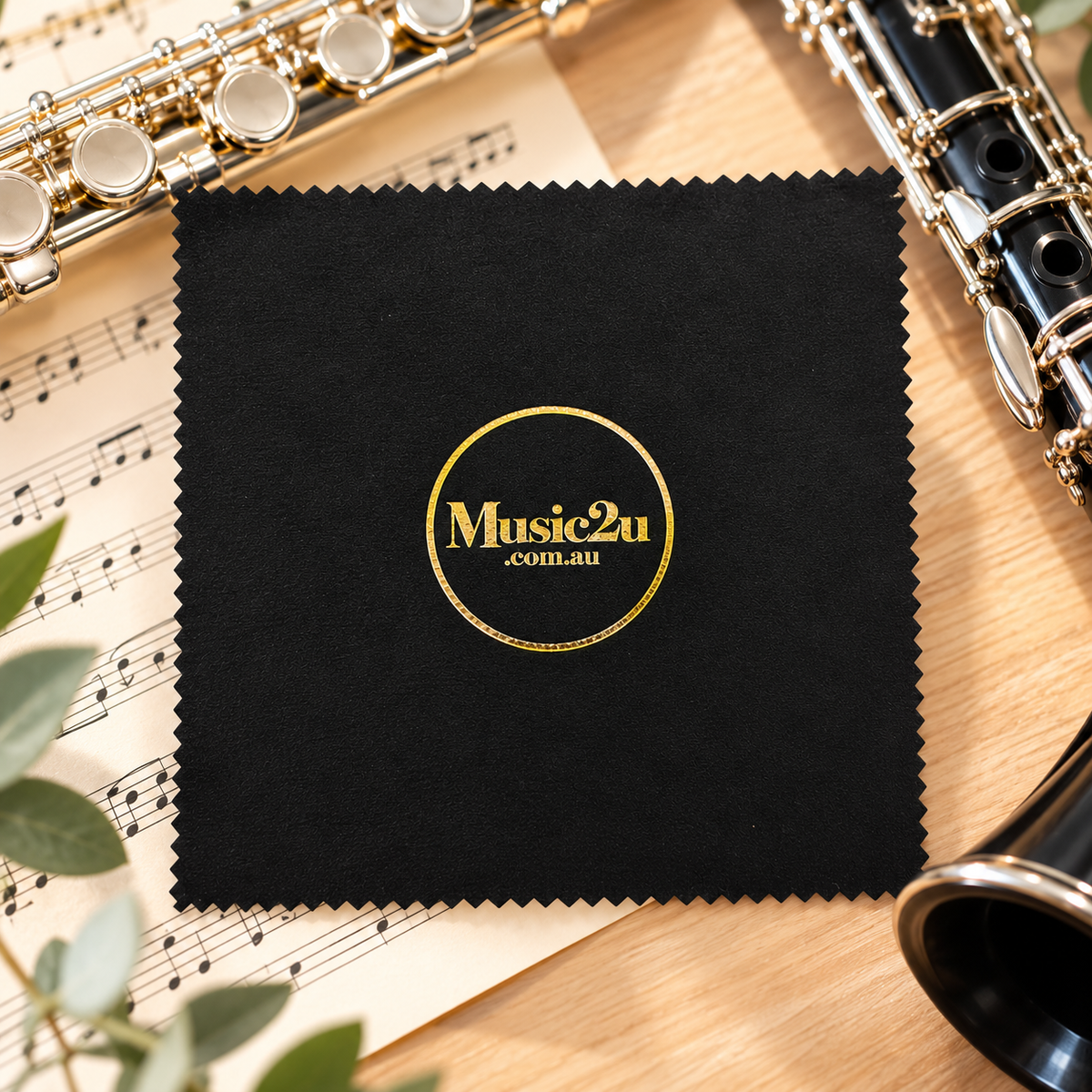 Black Suede Silver Polish Instrument Cloth (15cm x 15cm)