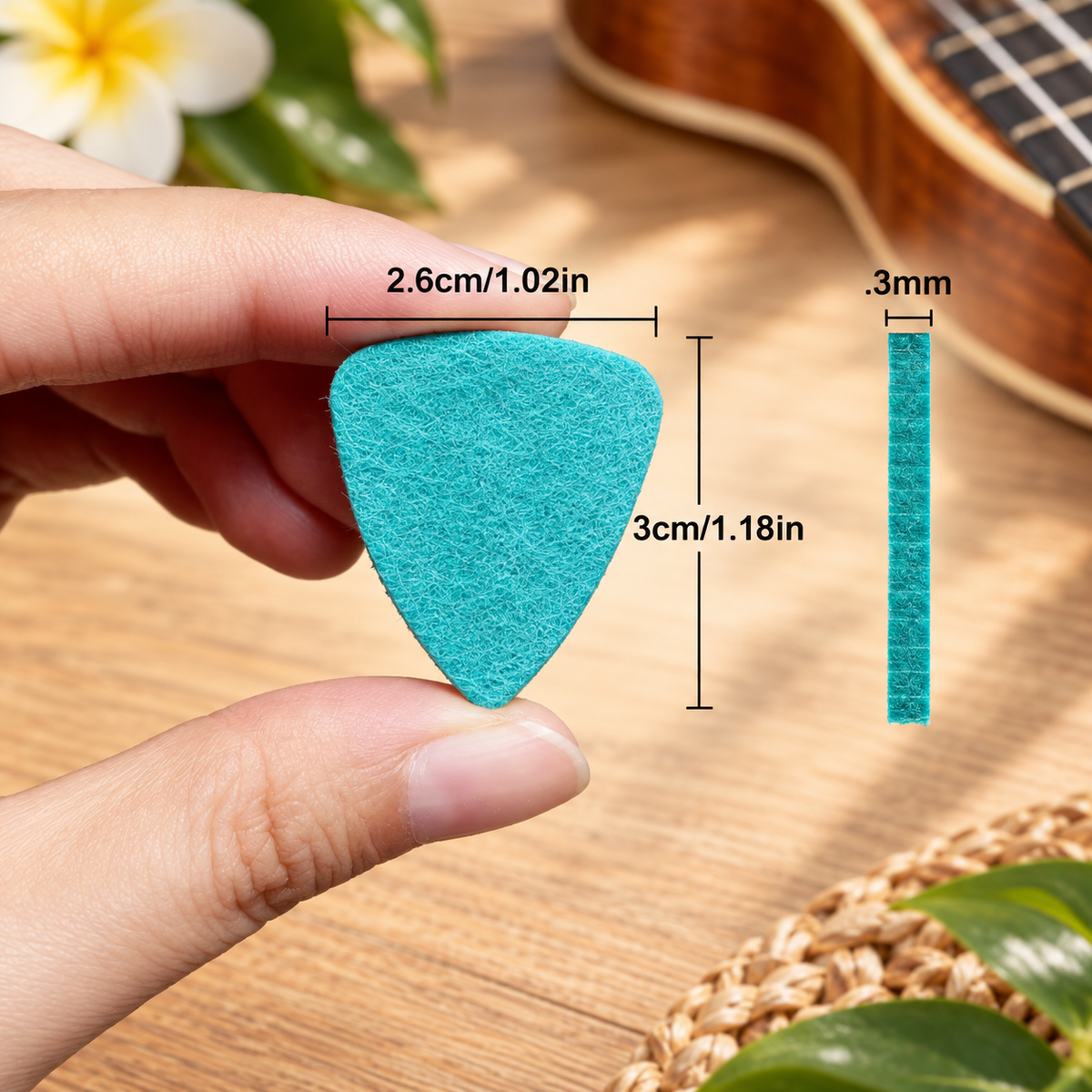 Ukulele Felt Picks – Soft 3mm Picks, 2 Pack