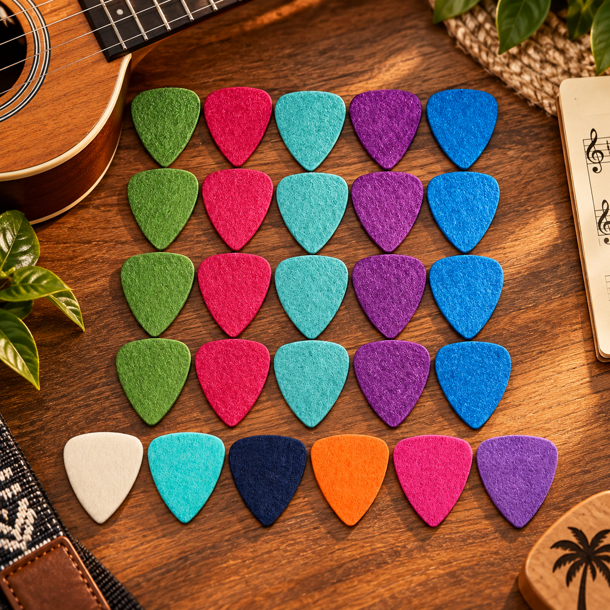 Ukulele Felt Picks – Soft 3mm Picks, 2 Pack