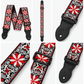 Tapestry Style Retro Guitar/Bass/Ukulele Strap - Embroidered Red Flower