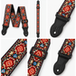 Vintage Folk Embroidered Guitar/Bass/Ukulele Strap- Red & Blue Floral