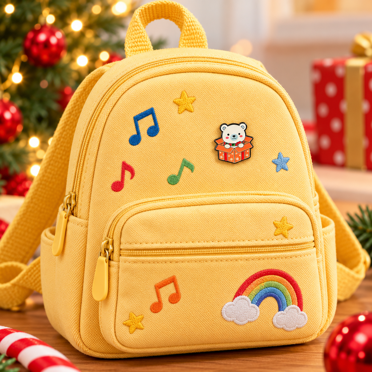 Little Festive Friend Enamel Pin (Christmas Teddy)