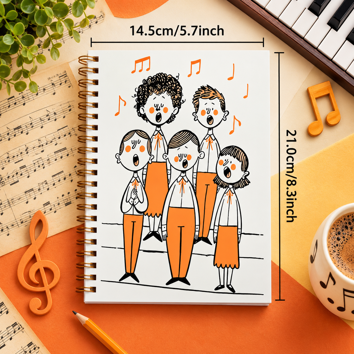A5 Little Choir of Voices Spiral Notebook (100 Pages)