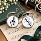 Back and White Clarinet Glass Keyrings (2 x Pack)