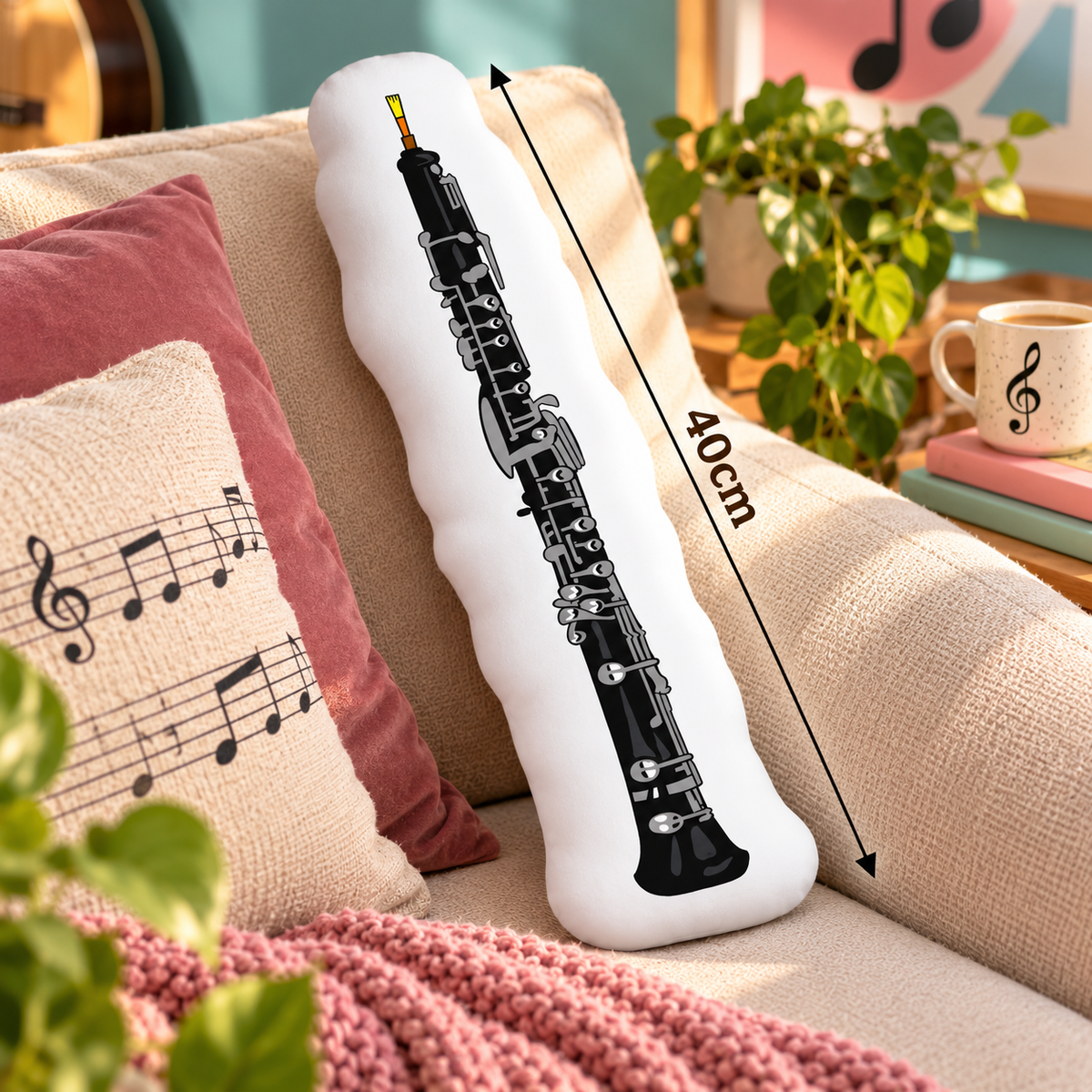 Sundry & Sound Co - 3D Oboe Shaped Cushion 40cm - Preorder/Coming Soon/Limited Stock