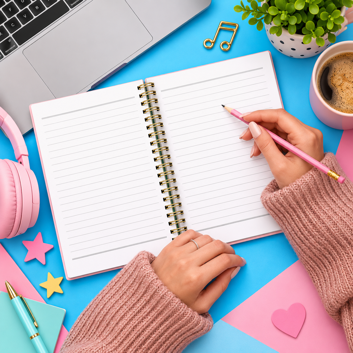 A5 Pink -DJ Saved My Life Notebook (100 Pages)