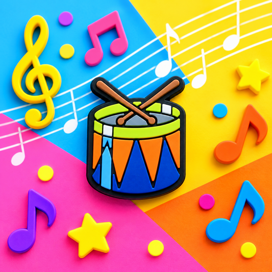Drum With Sticks Croc Shoe Charm - Put Music in Every Step