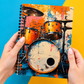 A5 Vintage Drum Kit Art Spiral Notebook (100 Pages)