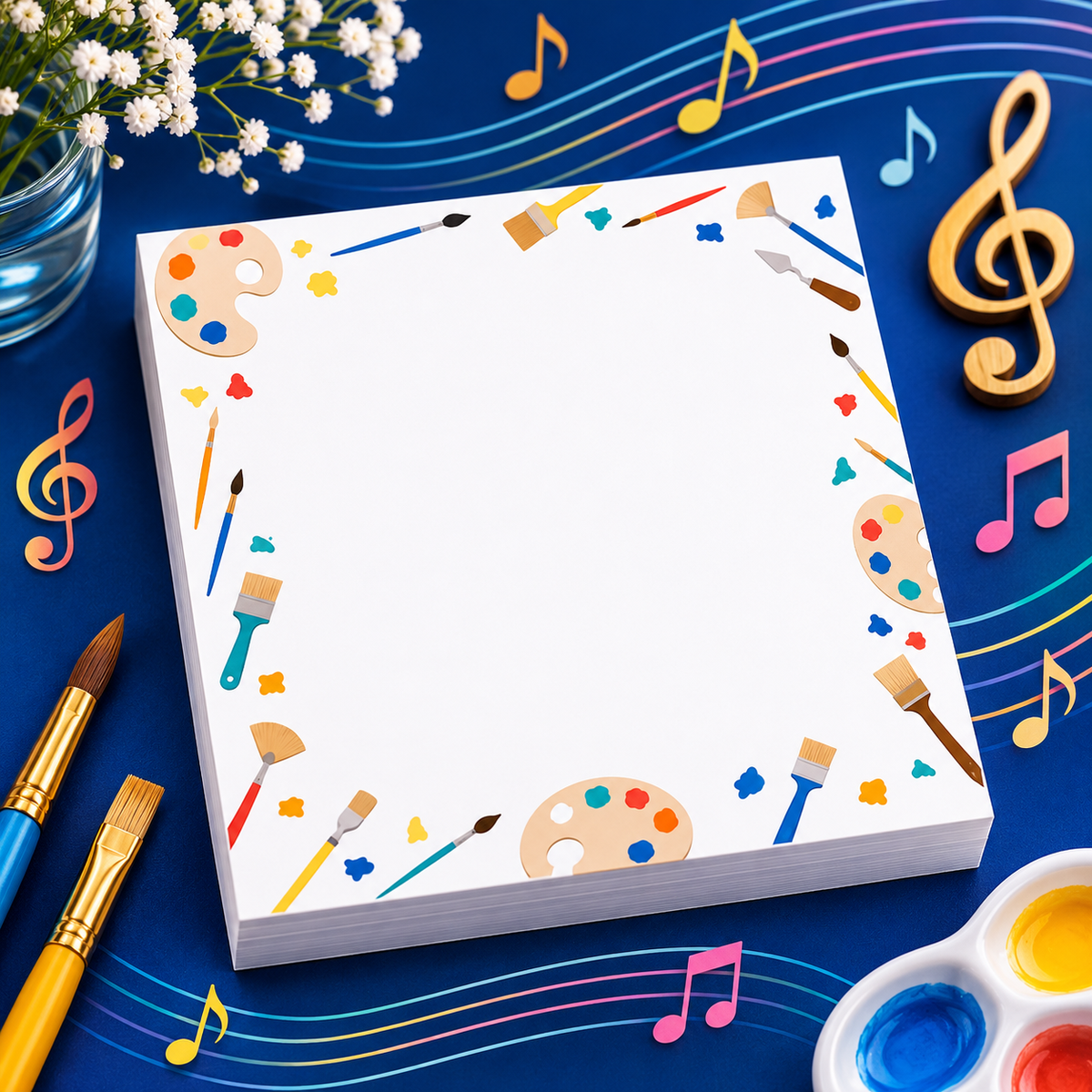 Colourful Artist Square Memo Notepad (50 Sheets)